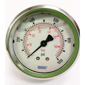 Wika 50340166 Industrial Pressure Gauge with 0-1000 PSI and Back Mount