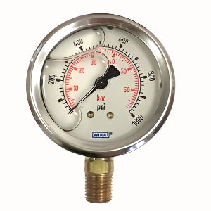 Wika 9692075 Industrial Pressure Gauge with 0-1000 PSI and Bottom Mount