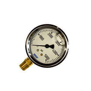 Wika 9767169 Industrial Liquid Filled Pressure Gauge with 1/4" Male NPT Connection and Bottom Mount