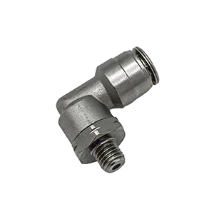 Lincoln Industrial 244053 Quicklub 1/4" Tube x 1/4-28" Male 90° Elbow Swivel Quicklinc Push-In Style Fitting for Nylon Tubing