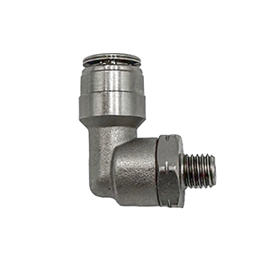 Lincoln Industrial 244053 Quicklub 1/4" Tube x 1/4-28" Male 90° Elbow Swivel Quicklinc Push-In Style Fitting for Nylon Tubing