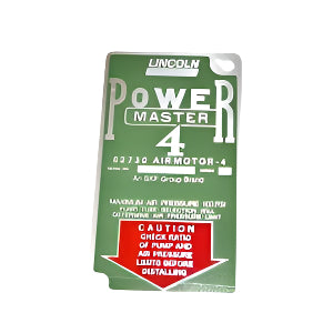 Lincoln Industrial 65239 PowerMaster 4 Pump Serial Plate