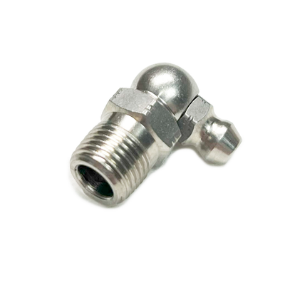 ALEMITE 1923-S Corrosion Resistant 90 Degree Angled Hydraulic Fitting, 1/8" PTF - 7/8" L Stainless Steel