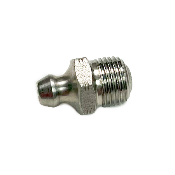 Alemite 1961-S Corrosion Resistant Hydraulic Straight Fitting, 1/8" PTF - 3/4" L Stainless Steel