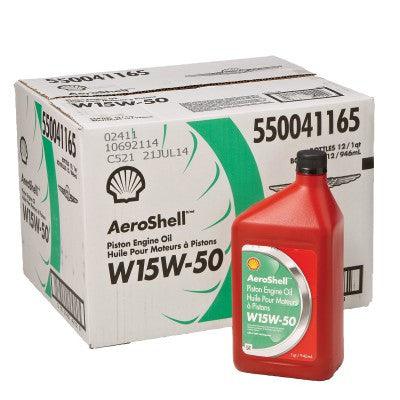 AEROSHELL W 15W-50 Semi-Synthetic Motor Oil for Aircraft Piston Engines - Case - Industrial Lubricant