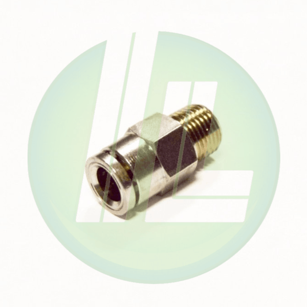 Lincoln Industrial 272659 Quicklinc Push-In Style Divider Valve Outlet/Inlet Adapter 1/4" Tube x 1/8" NPT Male Straight Fitting for 1/8" I.D. Hose with Check - Industrial Lubricant