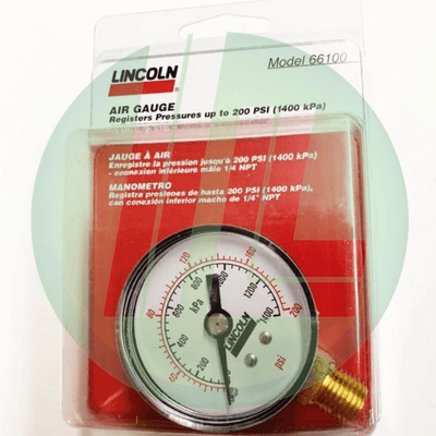 Lincoln Industrial 66100 Air Pressure Gauge with 0-200 PSI and Bottom Mount - Blister Pack - Industrial Lubricant